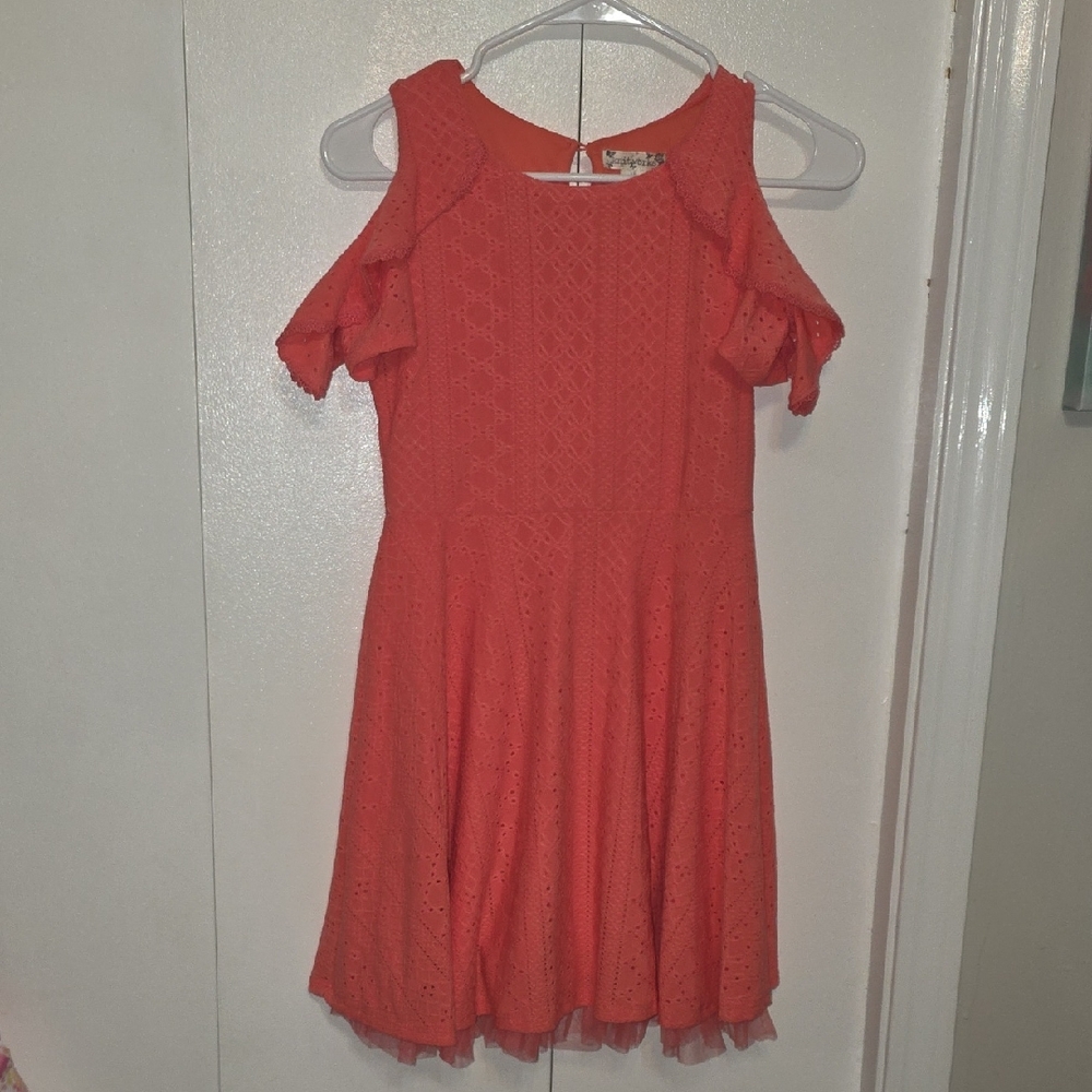 Knitworks Coral Eyelet Kids Formal Dress